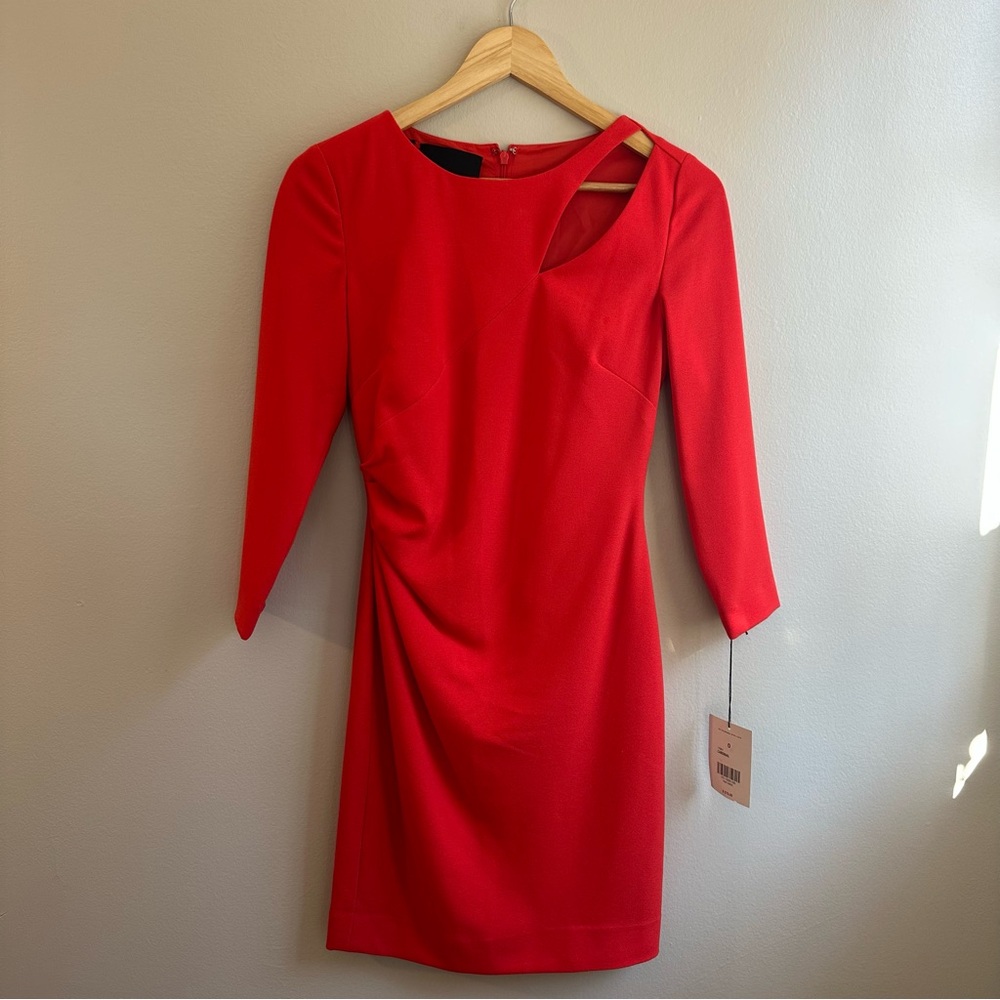 Carlisle Long Sleeve Sheath Red Dress, Size 0